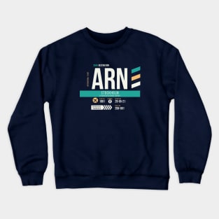 Stockholm (ARN) Airport Code Baggage Tag Crewneck Sweatshirt